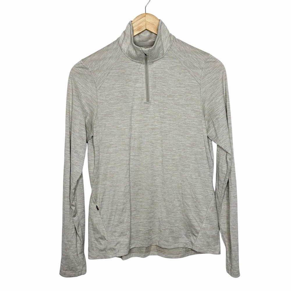 REI Co-op 1/4 Zip Pullover Base Layer Top Beige Womens Small Hiking Outdoor